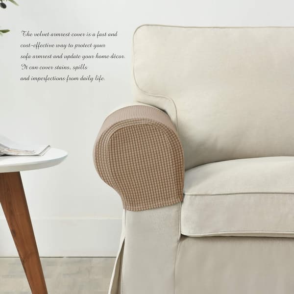Set med 2 Jacquard Stretch Soffa Fåtölj Armstödsskydd Halkfria Möbelskydd Armstöd Överdrag för Soffa Vilstol