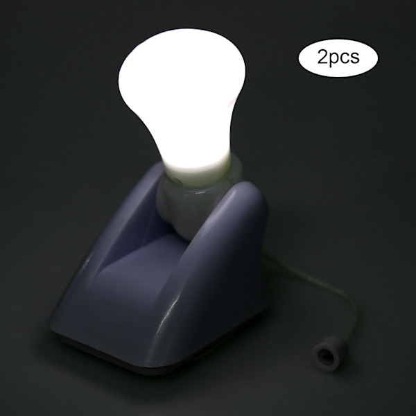 2 st LED-lampor för garderob med dragkedja, batteridrivna, för nödbelysning
