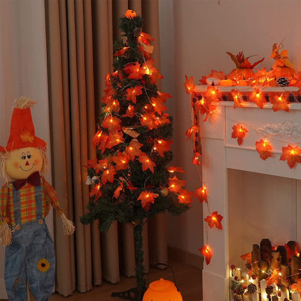 Fall Maple Leaf Garland Fairy Lights Waterproof String Lights