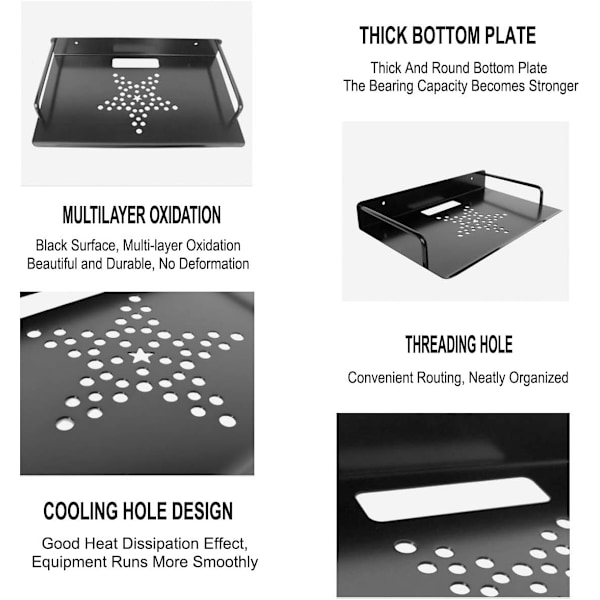 Komponenter, rymd aluminium router väggmonterad hylla konsol, TV