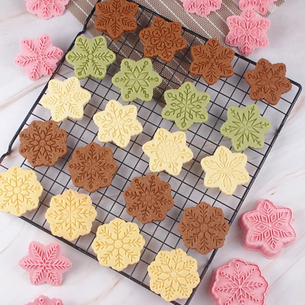 9 st Snöflinga Kakformar Dekorering Fondant Präglingsverktyg Julkakformar Snöflinga Kolv Tårtform Snowflake A