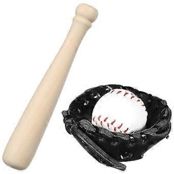 1 sæt miniature baseballbat handsker bold sæt dekorative simulering Tiny House tilbehør