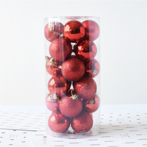 24pcs Weihnachtskugel Weihnachtsdeko glänzend und poliert