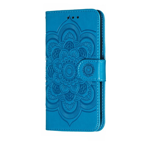 iPhone X/Xs - Mandala Läder Fodral - Blå Blue Blå