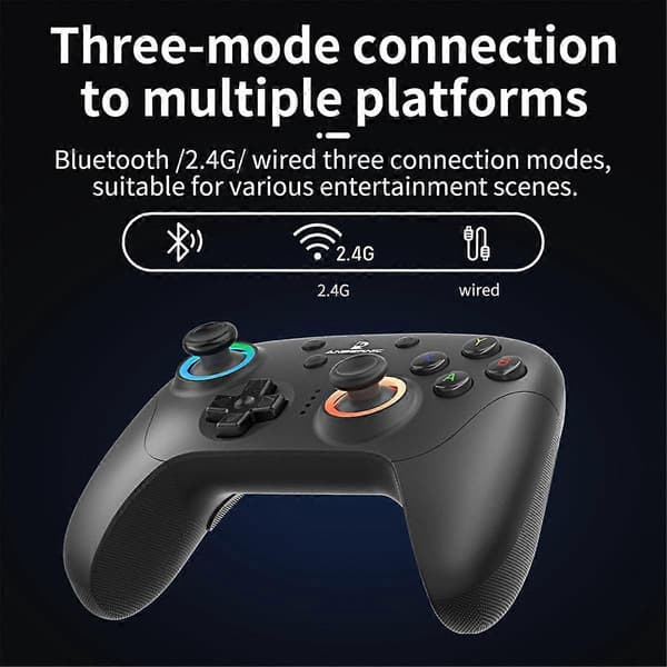 RGP01 Gamepad Trådlös Bluetooth Spelkontroll RGB Hall Effect Joystick för PC Android IOS Steam
