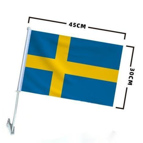 Sett med 3 svenske bilvindusflagg (30×45 cm)
