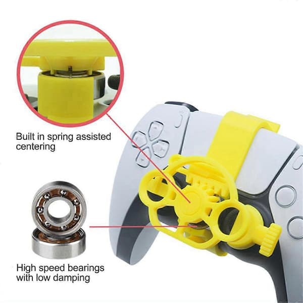 Mini rattkontroll för racingspel, gamepad-ratt för simuleringsspel (gul)