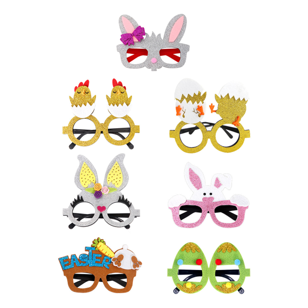 7Pcs Easter Animal Party Glasses - Kids Eyeglasses Frame with