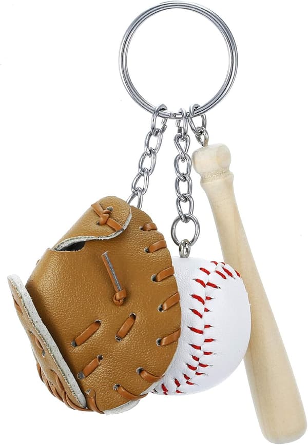 baseball nøglering til drenge læder til mænd Inklusive hat og bat