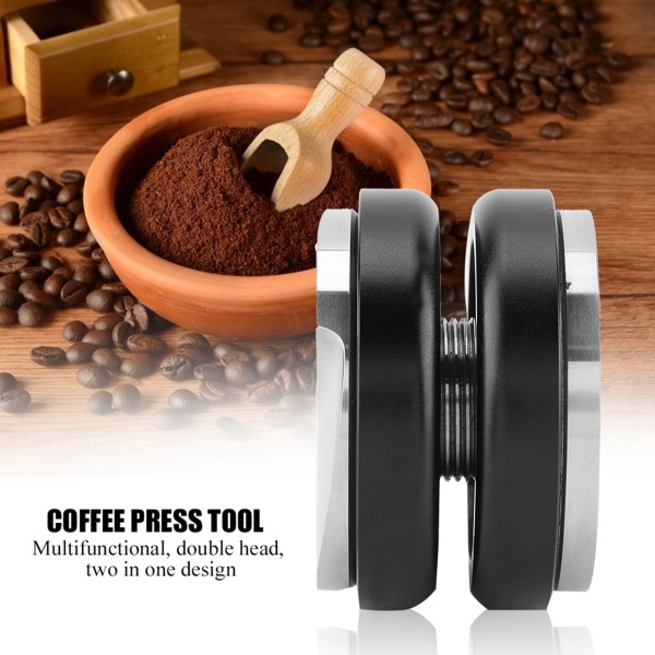58mm Justerbar Dubbelhuvud Kaffe Tamper Kaffe Bönpressverktyg
