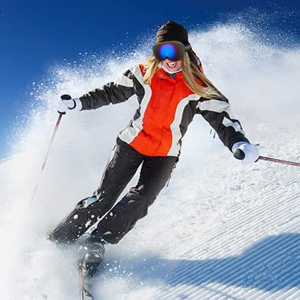Ski briller for voksne, store sfæriske briller, dobbelt lag antidugg
