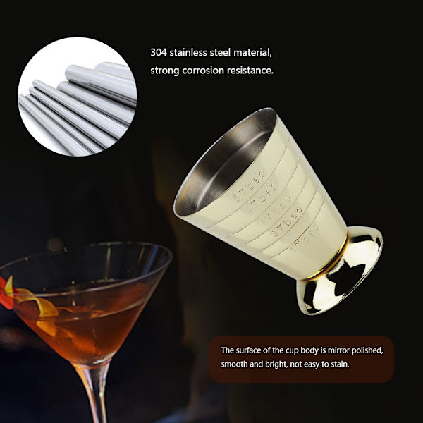 75 ml Jigger Cup Bar Shot Cocktail Vin Bartender Mixer Mått