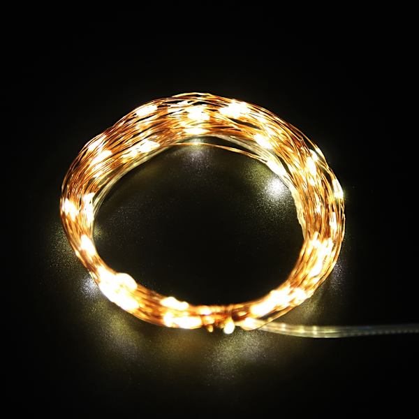 10M 100 LED-slingor Koppartrådslingor 8