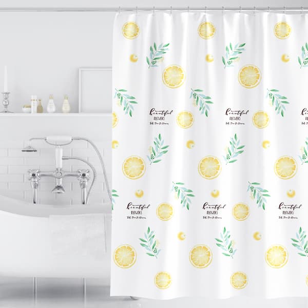 （Citronmönster） Duschdraperi 180x200CM Vattentätt Polyestertyg