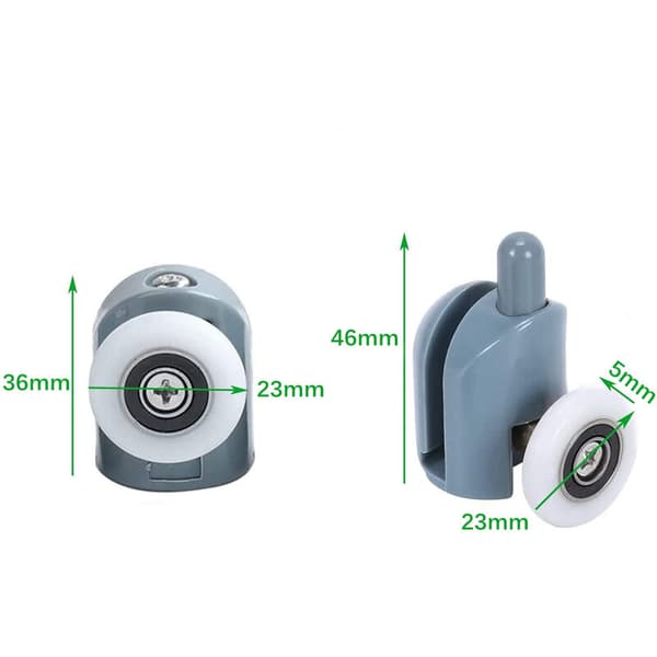 Sæt med 8 skydedørsruller til brusekabine, 23 mm rulle til skydedøre