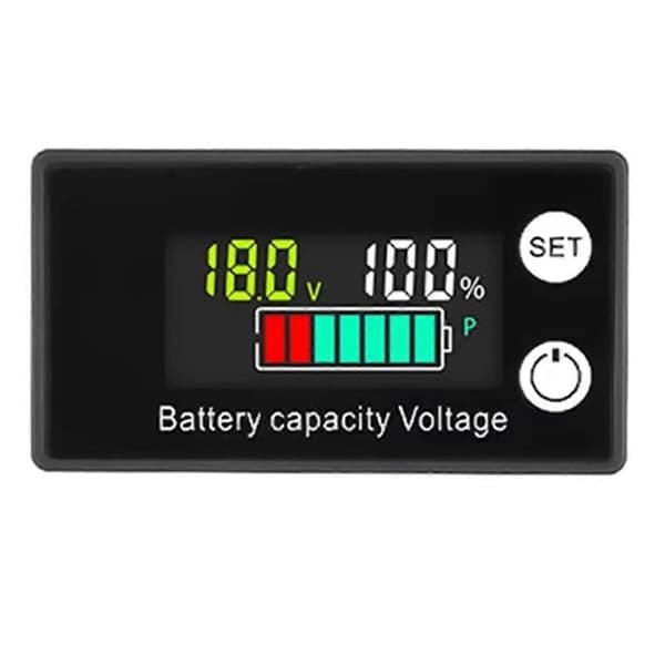 Batteri Voltmeter DC 8-100V Kapacitetsindikator Strømmåler Lithium LiFePO4 Bly-syre Celle 12V 24V 48V LCD-skærm D