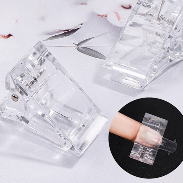 Gel Quick Building Nail Tips Clip Plast Transparent Finger