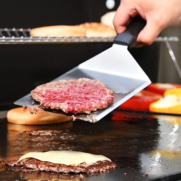 2-delt ost-smeltekuppel og burger-presser, 9-tommer tung cirkulær bageplade-dæksel, med rustfrit stål burger-kværn