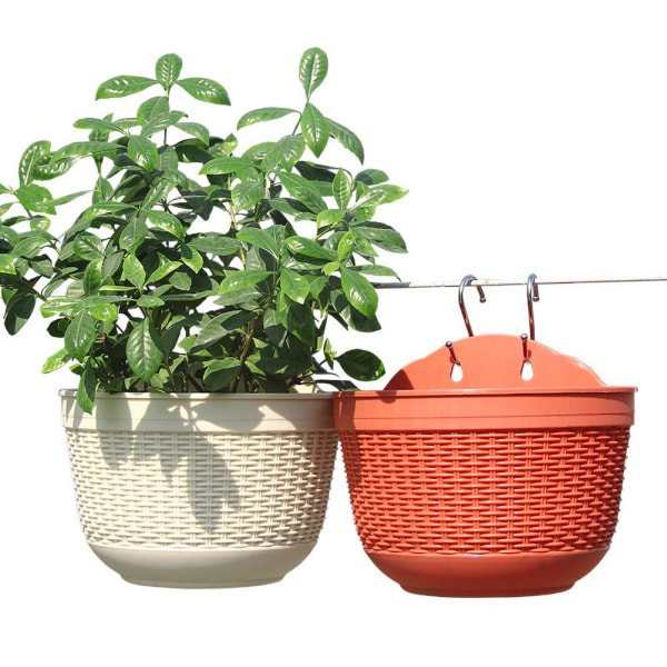 Rattan Blomkruka Vägg Hängande Växtkruka Förvaringskorg för