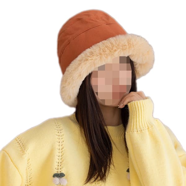 Dame Vinter Faux Suede Pels Bucket Hat