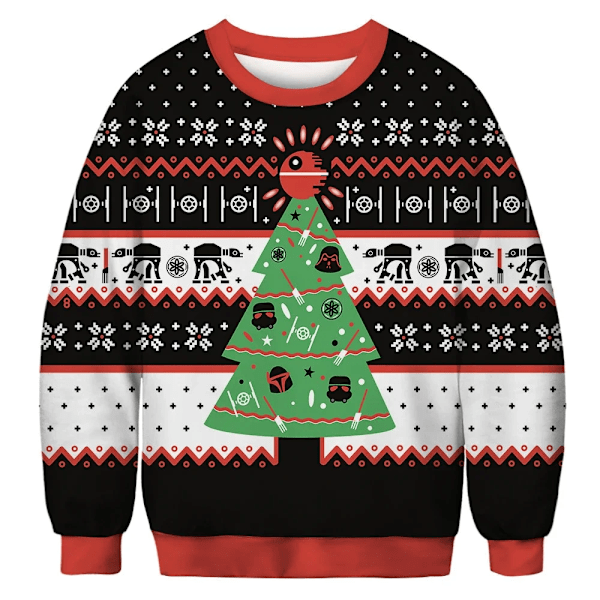 Jul 3d digital utskrift Roligt mönster par rund hals tröja 5xl överdimensionerade män/kvinnor med samma modetrend style 7 L style 7 L
