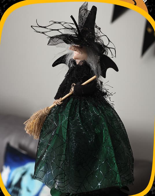 Grøn Hekse Trætop Stjerne Ornament
