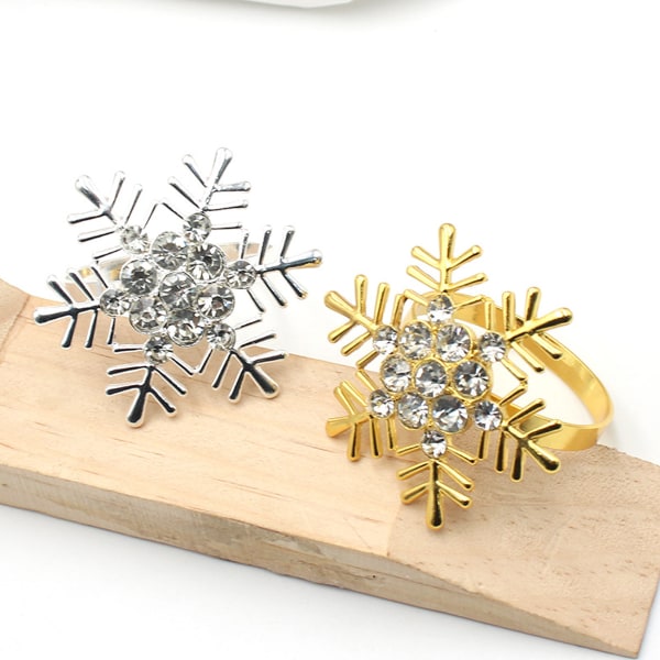 12Pcs Snowflake Napkin Rings Christmas Napkin Rings Holders for