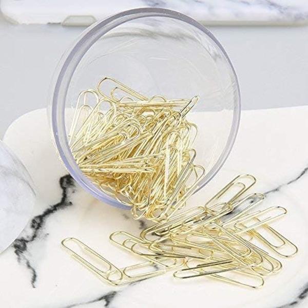 MultiBey Guld Pappersklämmor i Elegant Magnetisk Marmor Vit Klämma