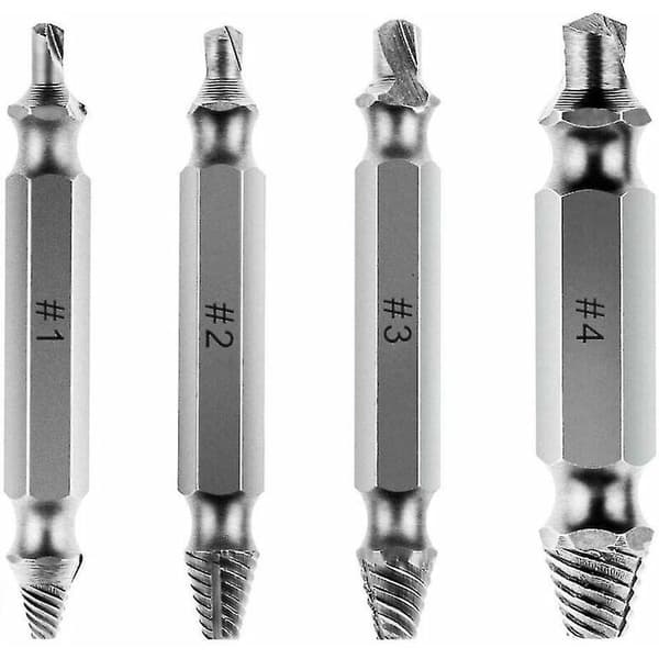 4-pack HSS Dubbelsidig Skadad Skruvutdragare Borrbit Avlägsna