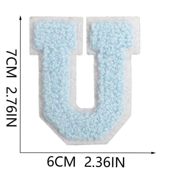 7 cm A-Z broderte strykemerker for håndklær, vesker og annet tilbehør