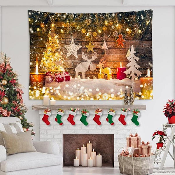 Bakgrundsduk Jul Tomte gobeläng 4 bredd 150*höjd 130CM