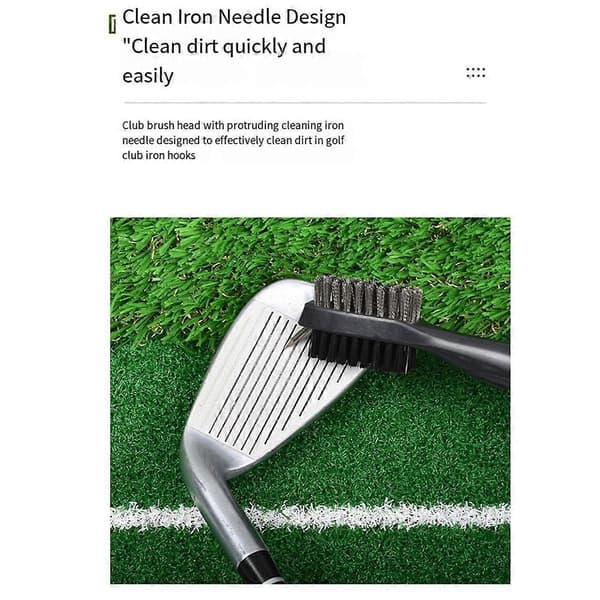 Golfkølle rensebørste, dobbelt-sidet boldrenseværktøj, nylon stålbørste, renseværktøj tilbehør orange