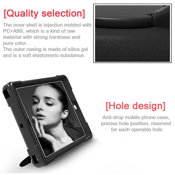 Børnecover med stativ iPad 9.7, Air/Air2, Pro 9.7, sort