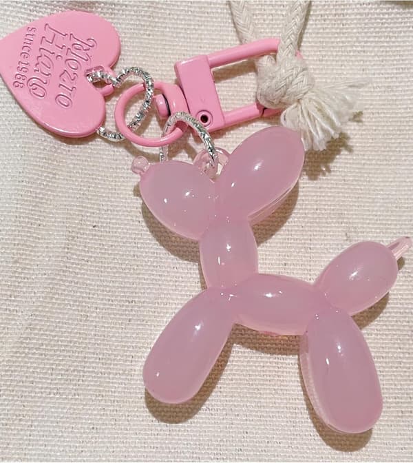 Nøglering med geléballonhundedesign til kvinder, søde pigers nøglering, nøglerings tilbehør til bilnøgler
