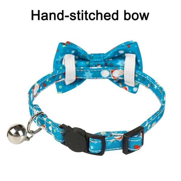 2-pack/set julhalsband för katt med säkerhetsspänne, söt fluga och bjällra, justerbara säkerhetstillbehör för husdjur Pattern B