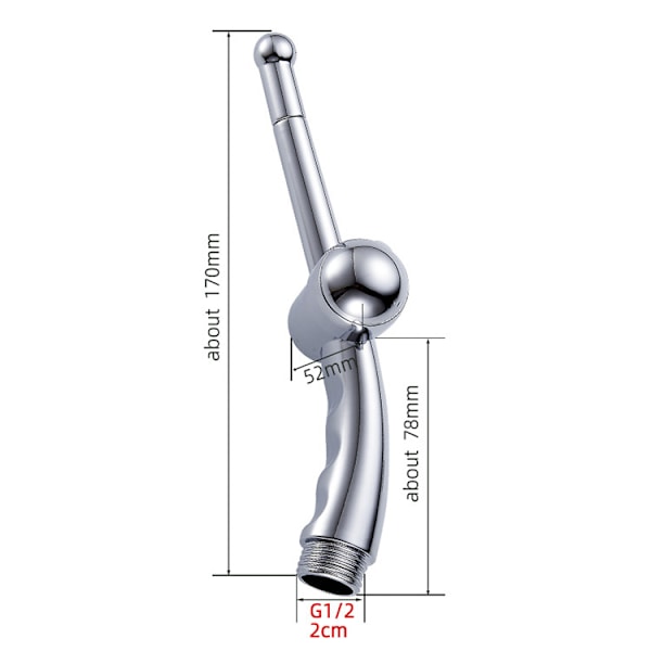 WC Bidet Spray Brusehoved, Krom Finish, 7 Huller