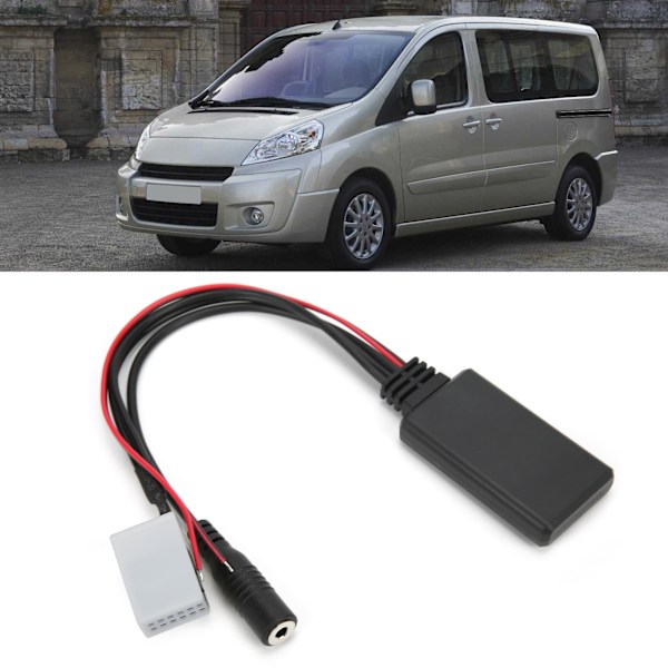 Bluetooth AUX-modul för bilradioadapter, högkvalitativt ABS-material, handsfree-mikrofon, Bluetooth-musikadapter stöder ljudenheter, förbättrad
