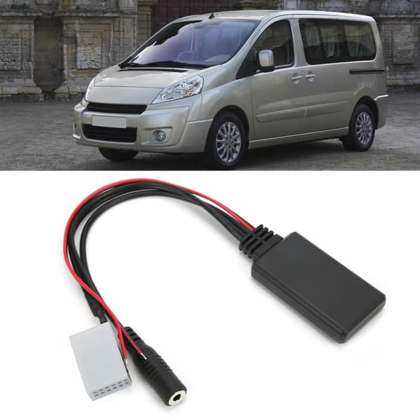 Bluetooth AUX-modul for bilradioadapter, høykvalitets ABS-materiale, håndfri mikrofon, Bluetooth-musikkadapter støtter lydenheter, forbedret