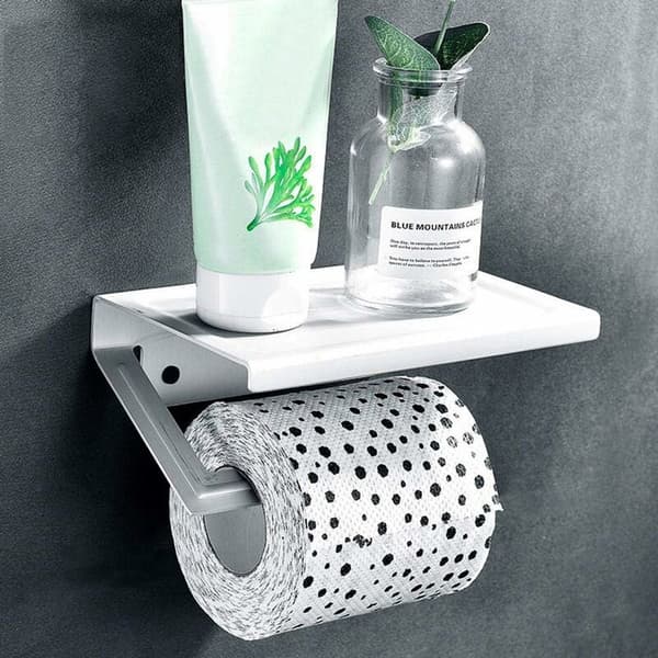 (musta) Pyyhe- ja wc-paperiteline Seinäkiinnitys Alumiinifolio Pyyhe