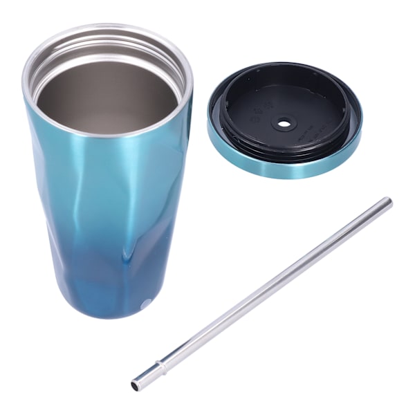 500ml Rostfritt Stål Kaffe Mugg Kaffe Mugg med Sugrör Bra