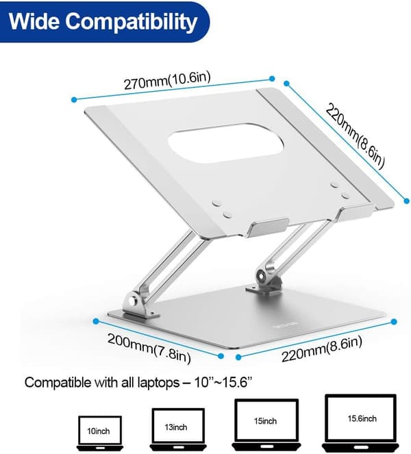 LS10 Laptopställ, Ergonomiskt Laptopställ, Aluminium Laptopställ