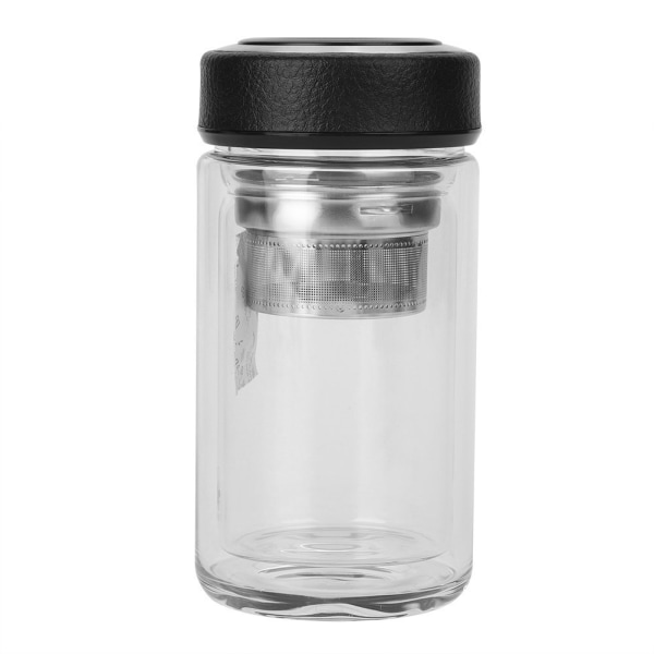 320ML Bärbar Dubbelskiktad Glas Vattenflaska Mug Resmugg