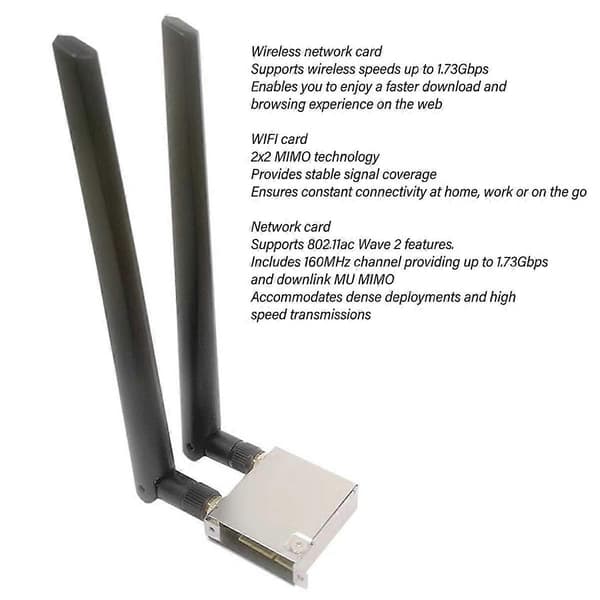 WIFI 6 Desktop Trådløst Netværkskort Trådløst Netværkskort 9560NGW Op til 1,73 Gbps Stærk Dækning Bluetooth 5.0