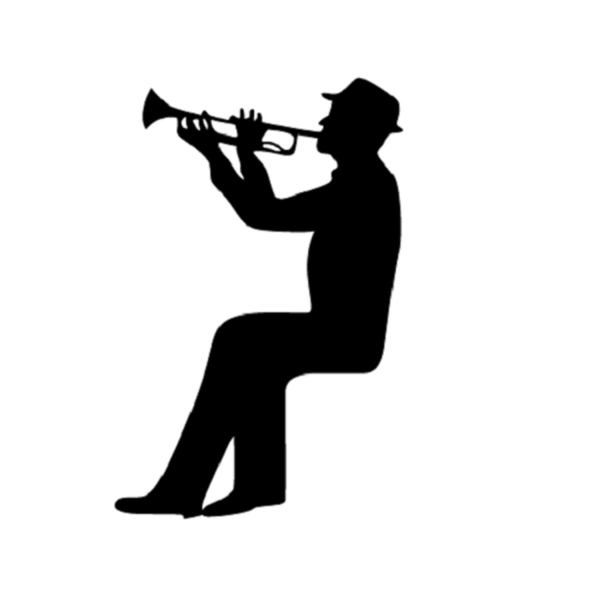 Musik Silhouette Light Switch klistermärke Trumpet Väggdekal Musik