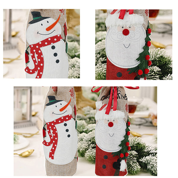 Wine Christmas Bag，Wine Bottle Gift Bag with Drawstring,