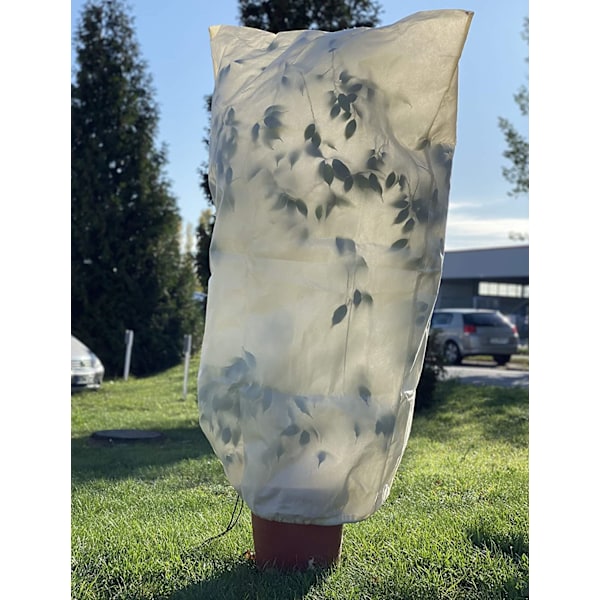Vinterskydd krukväxtpåse, beige 100 x 80 cm