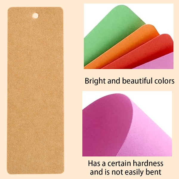 Färgade bokmärken i papper, för DIY-klassrumsprojekt, skolehantverk, presentetiketter, 50-pack Style 2