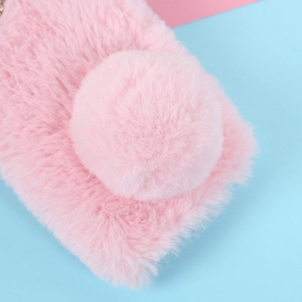 Fluffy Rabbit iPhone 12 Mini skal - Rosa Rosa
