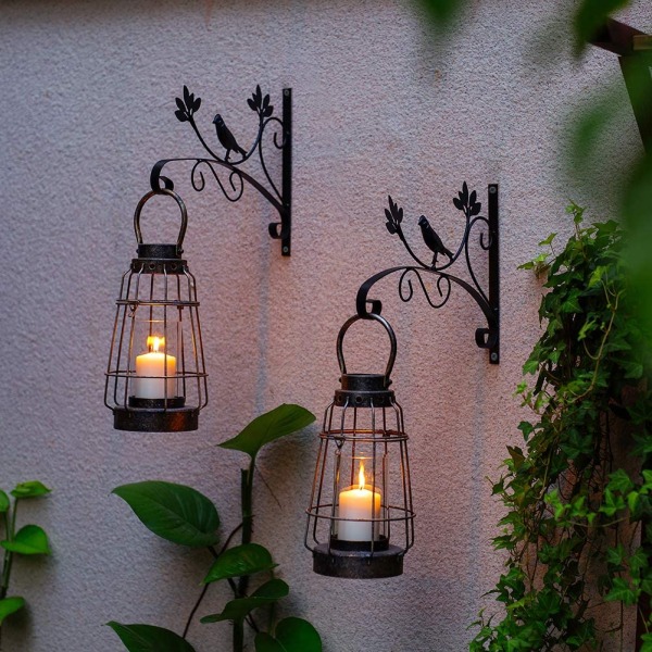 Dekorativ lykta i vintage-stil, LED med flammeffekt