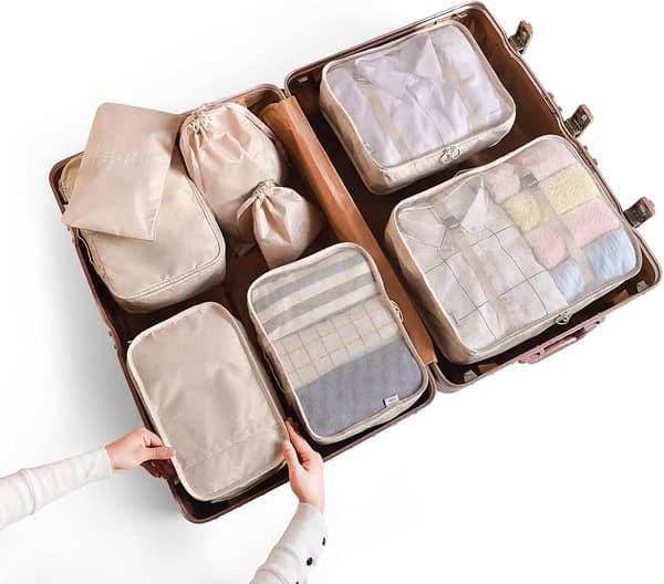 8 i 1 Reisebagasje Organizer Sett, Klespose, Skopose, Reise